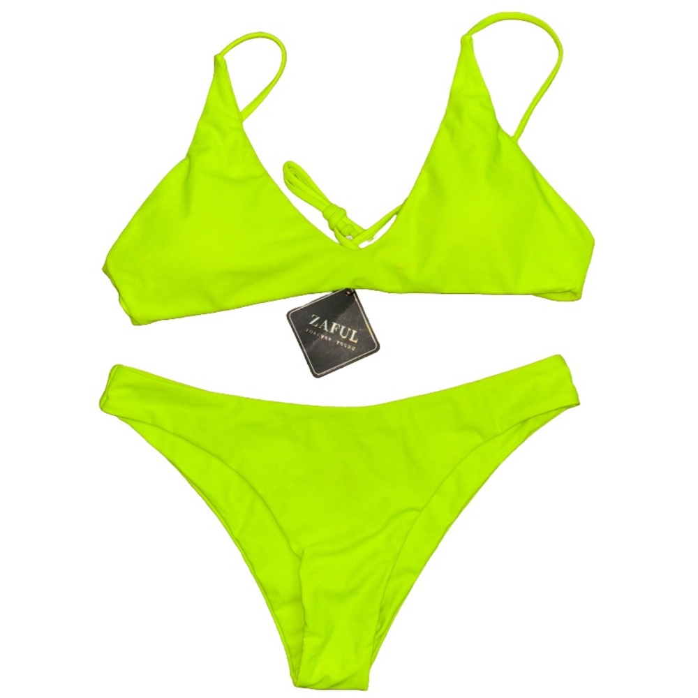 Zaful Bright Lime Bikini Set